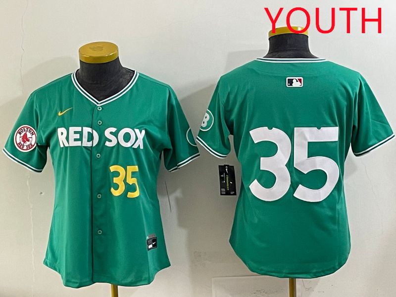 Youth 2025 Boston Red Sox 35 No Name Dark Green Joint Name Nike MLB Jersey style 7